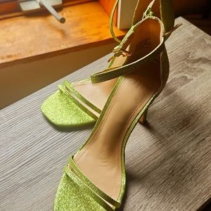 Green Glitter open toe sandles